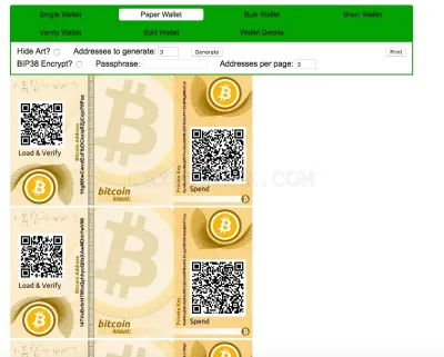 BitAddress Paper Wallet photo