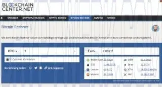 Bitcoin calculator from Blockchaincenter photo