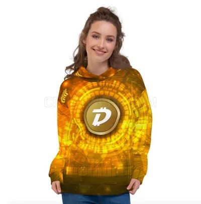 DigiByte AOP Gold Women's Hoodie