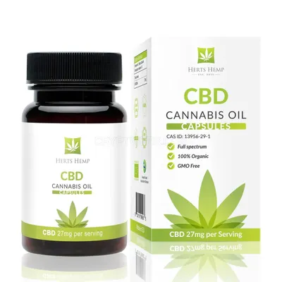 Herts Hemp CBD Oil, Full Spectrum Vegan Capsules, 60pcs (810mg CBD)