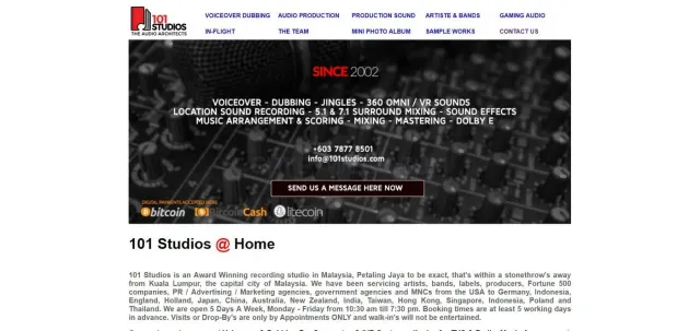 101 Studios website