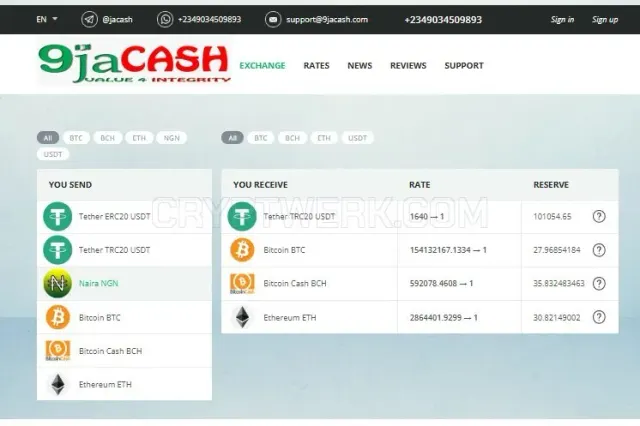 9jaCASH website