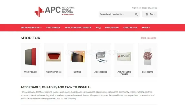 Acousticpanelscanada.com website