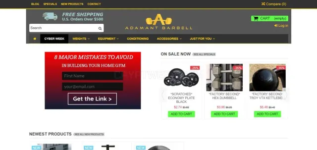 Adamant Barbell website