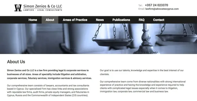 Advocatescyprus.com website
