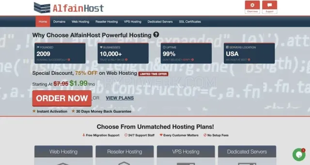 AlfainHost website