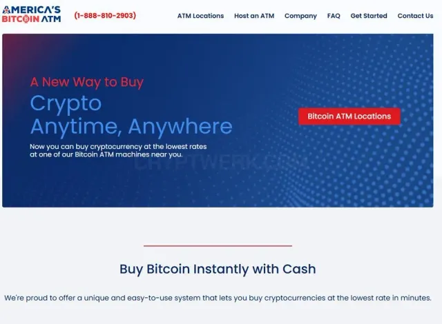 America's Bitcoin ATM website