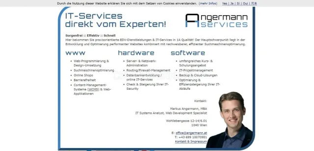 Angermann IT-Services website