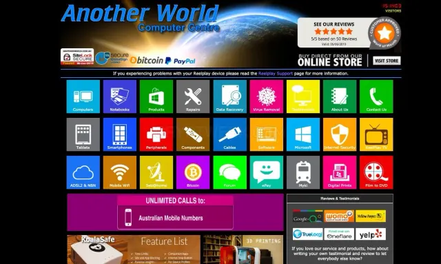 Another World Computer Centre website