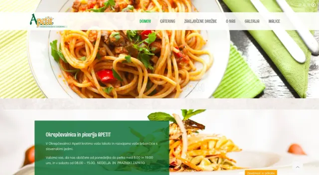 Apetit okrepčevalnica - catering website