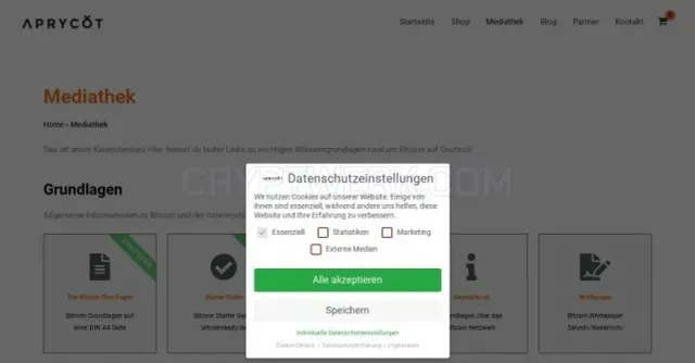 Aprycot Mediathek website