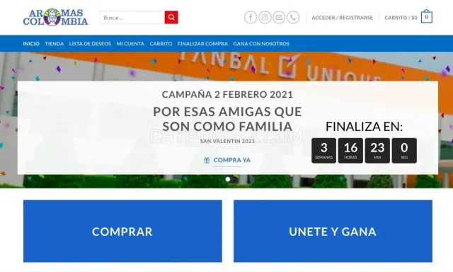 Aromas Colombia website