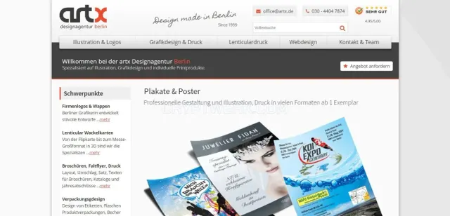 ARTX Designagentur website