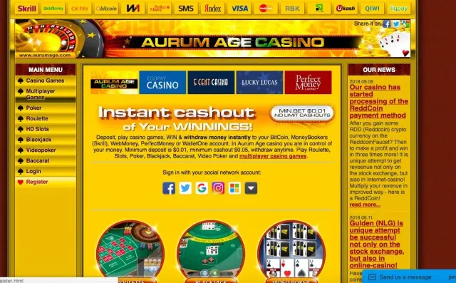 AurumAge Casino website