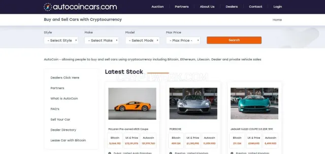 AutoCoinCars website
