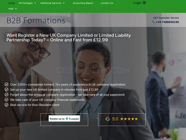 B2B FORMATIONS LTD website