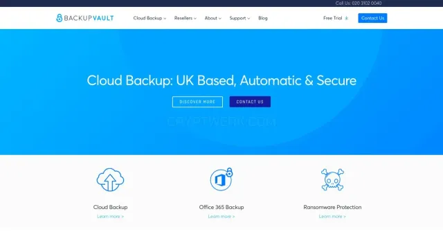 BackupVault website