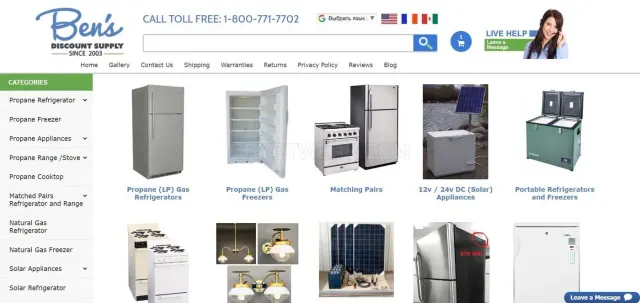 Bens Discount Supply website