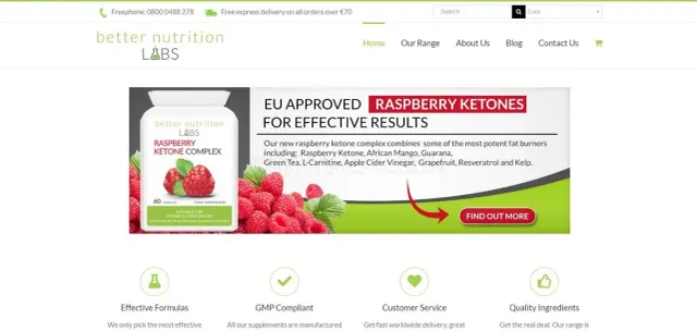 Better Nutrition Labs website