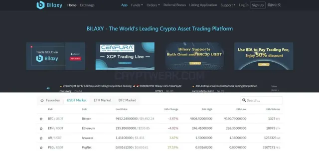 Bilaxy website