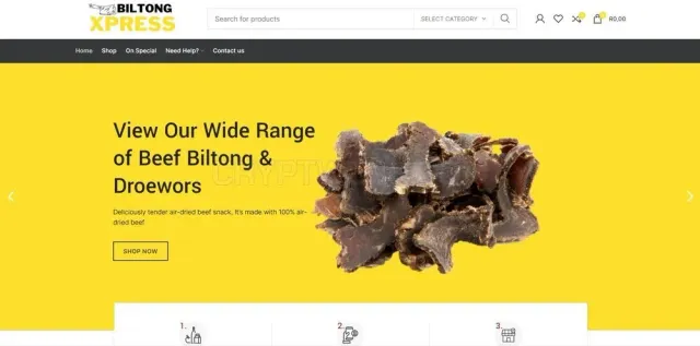 Biltong Xpress website
