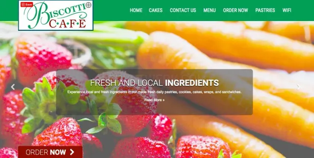 Biscotti Cafe website