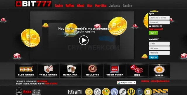 Bit777 Casino website