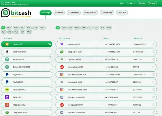 BitCash website