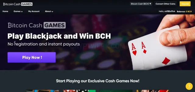 Bitcoin Cash Games website