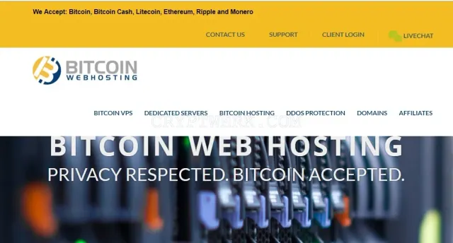 Bitcoinwebhosting.net website