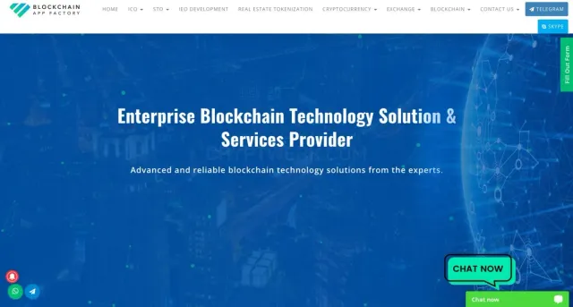 Blockchain App Factory website
