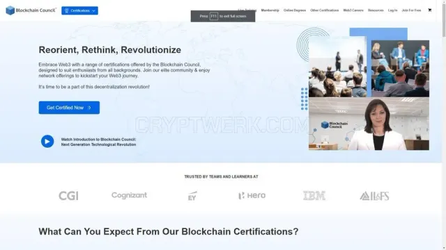 Blockchain Council website
