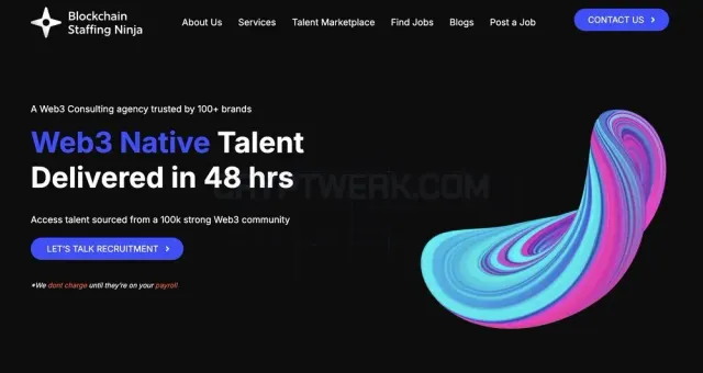 Blockchain Staffing Ninja website