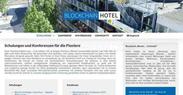 BlockchainHotel website