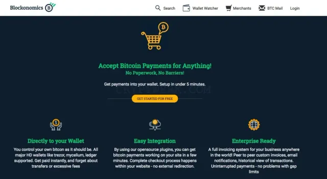 Blockonomics website