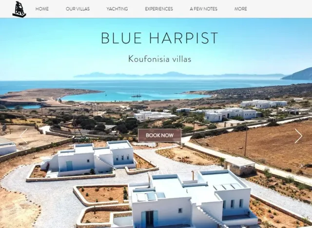 Blue Harpist Villas website