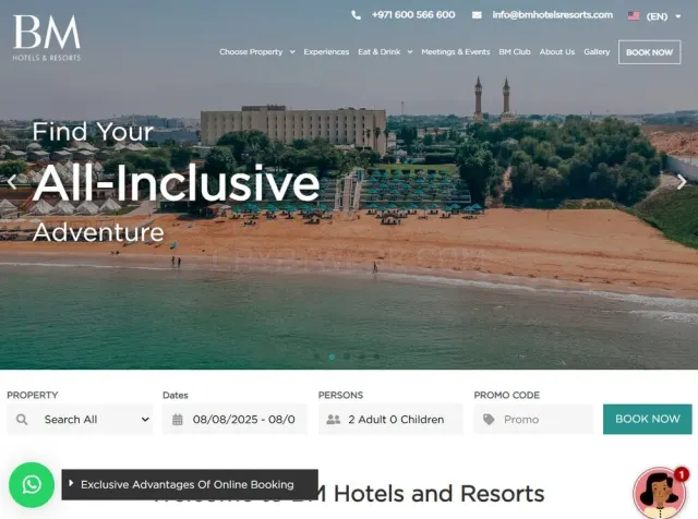 BM Beach Hotel website