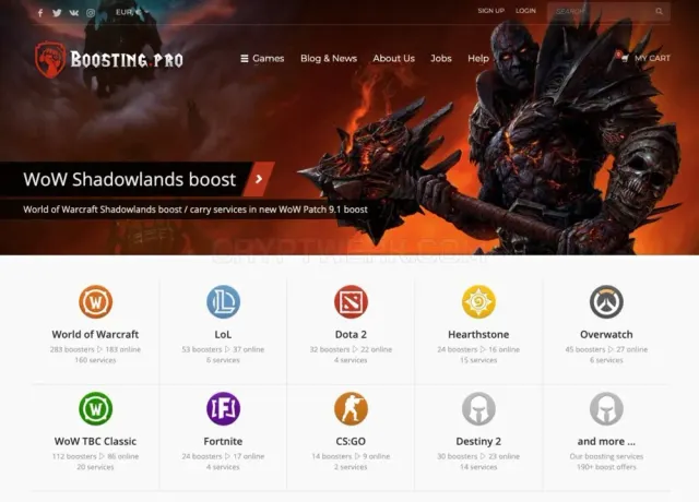 Boosting.Pro website