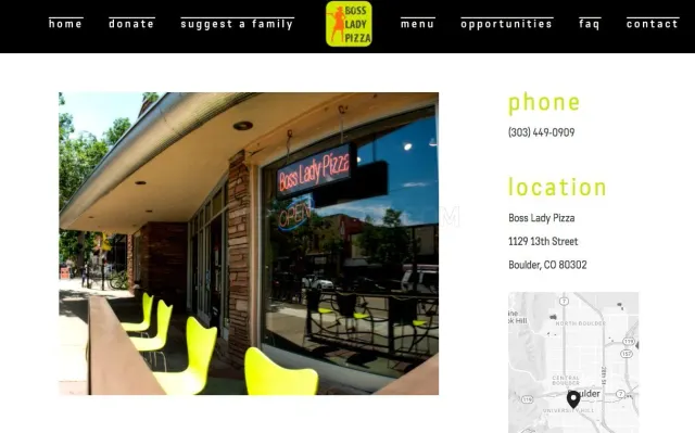Boss Lady Pizza website