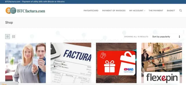 BTC Factura website