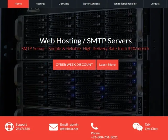 BTCHOST website