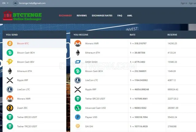 BtcTenge website