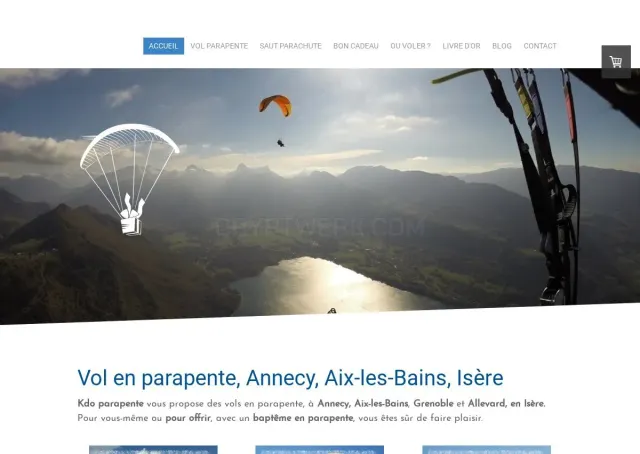 Cadeau-parapente.fr website