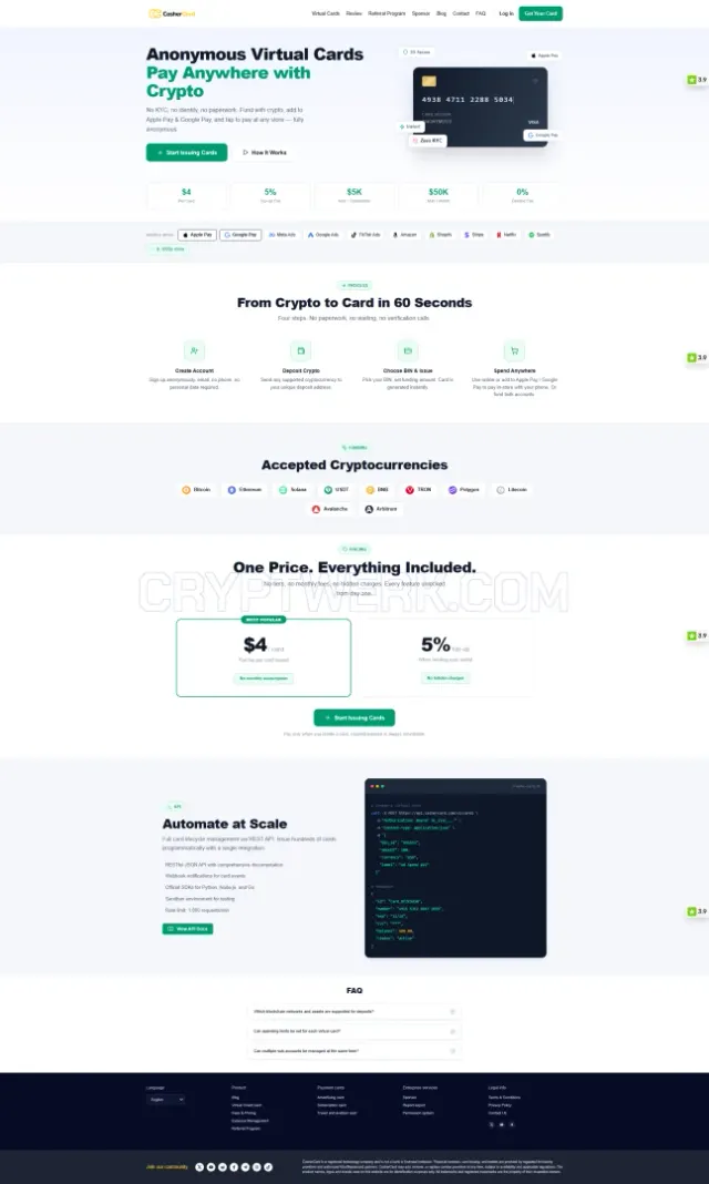 Site web CasherCard