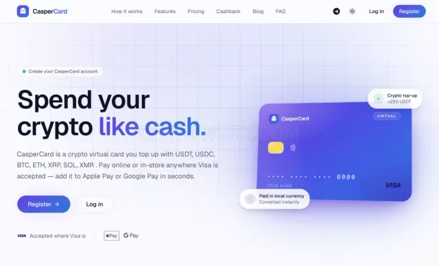 Site web Caspercard