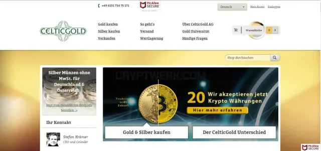 CelticGold website