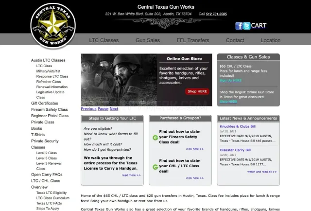 Central Texas Gun Works website