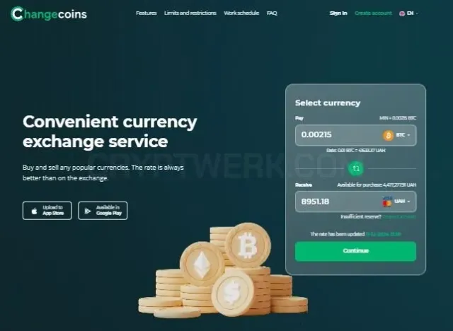 ChangeCoins website