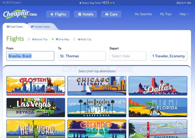 Cheapair.com website