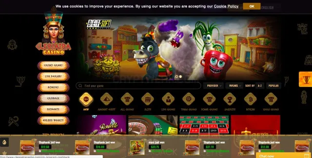 Cleopatra Casino website